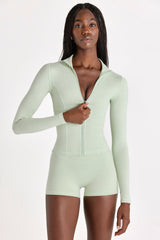 Soft Active Zip-Up Jacket in Sage Marl