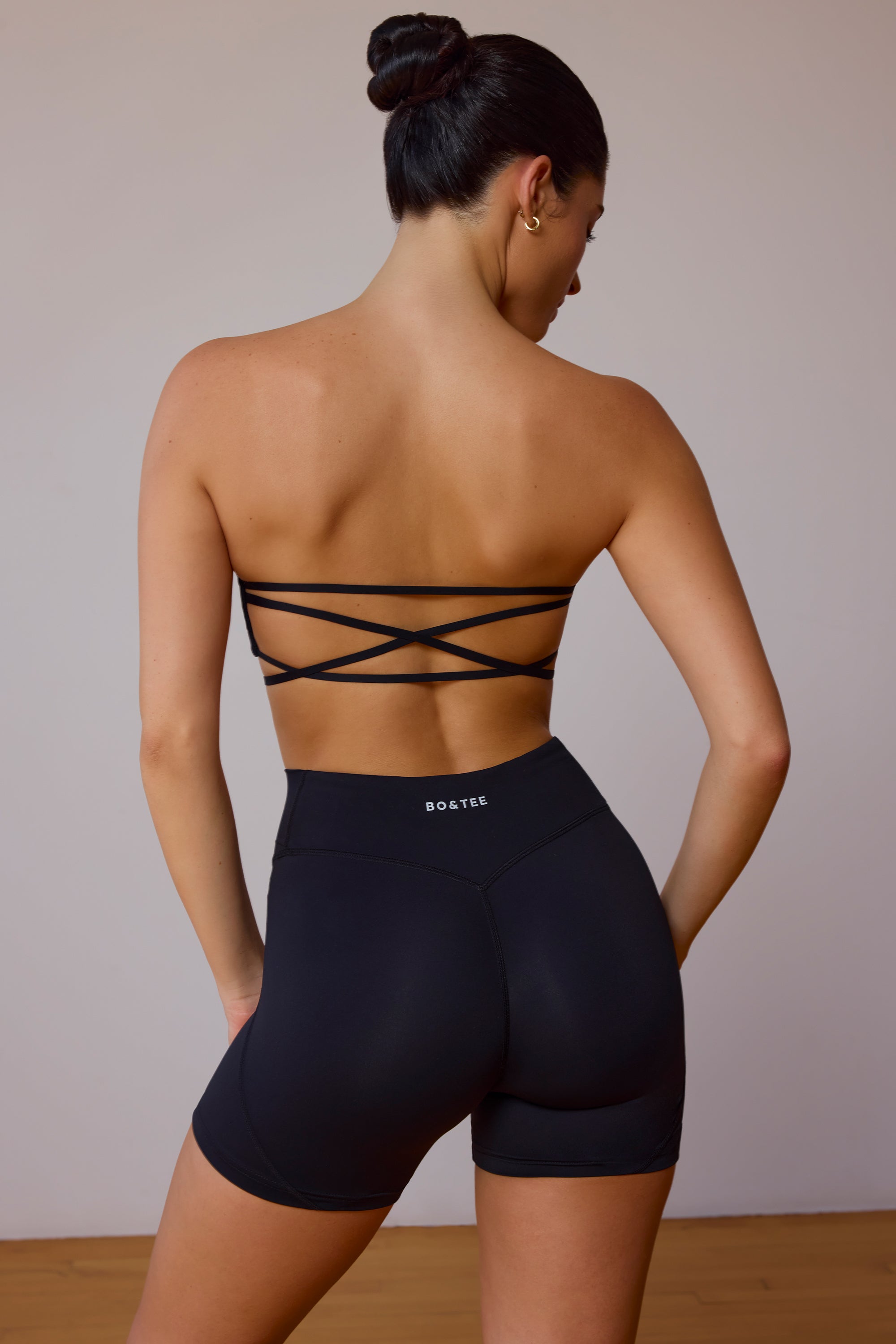 High-Waist Mini Shorts in Black